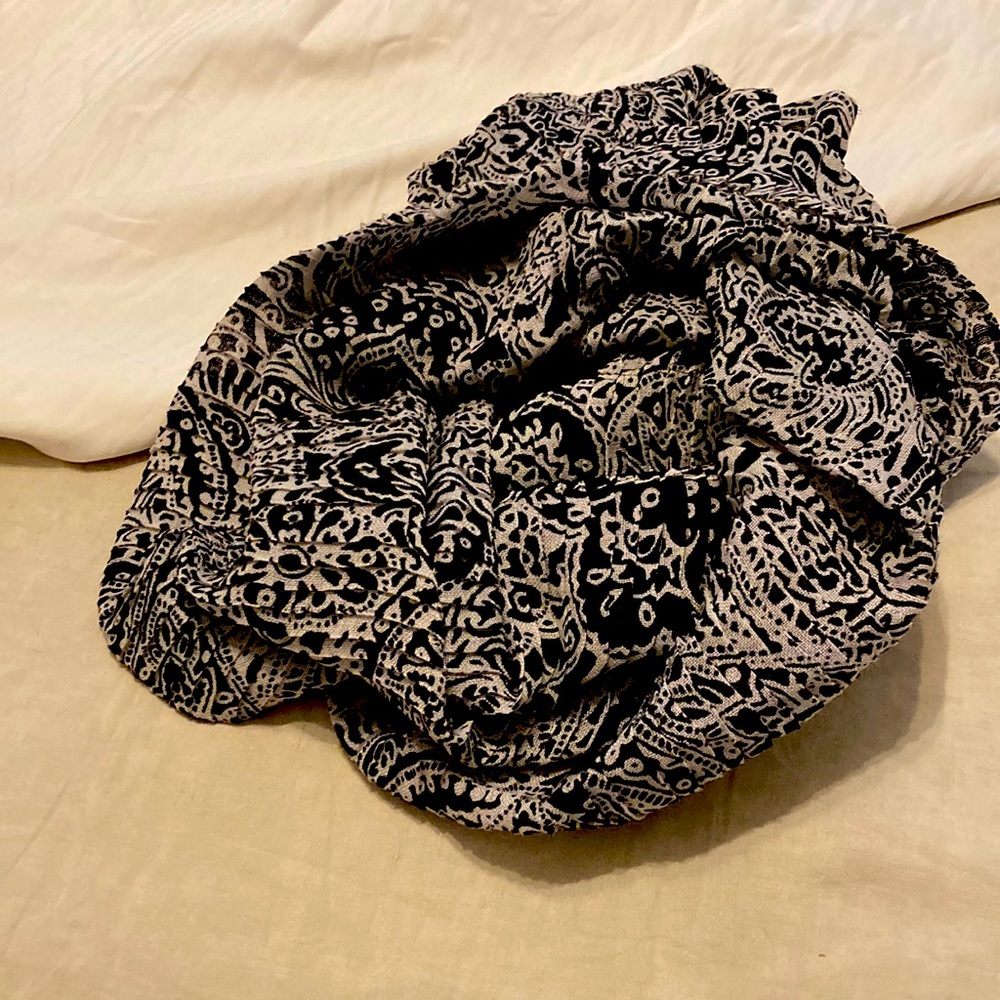 Talbots Wool Gauze Pleat Paisley Infinity Scarf